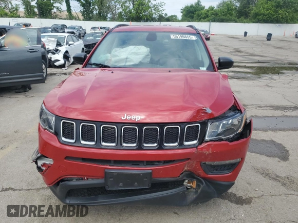 2018 Jeep Compass Sport с VIN 3C4NJCAB5JT214989, выставлен на аукционе Copart как лот 56196655 с пробегом 95 963 миль миль и Списание • Salvage title. История ставок и продаж доступна на DreamBid. Изображение 5.