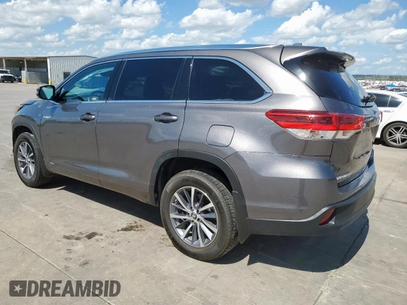 2018 Toyota Highlander Hybrid XLE with VIN 5TDJGRFH1JS045075, listed as a Copart auction lot 62717515 with 81,774 mi miles and Salvage title. Bid and sale history available at DreamBid. Image 2.