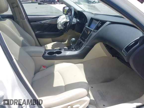 2016 Infiniti Q50 2.0t Premium with VIN JN1CV7AR3GM252349, listed as a IAAI auction lot 39425256 with 49,767 mi miles. Bid and sale history available at carsss.com. Image 5.