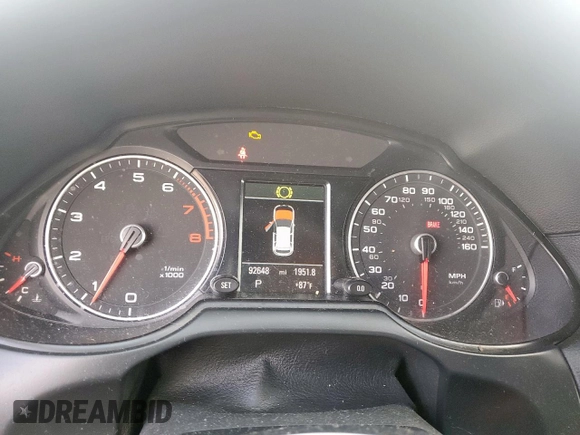2014 Audi Q5 Premium Plus with VIN WA1LFAFP3EA013942, listed as a Copart auction lot 64371595 with 92,648 mi miles and Salvage title. Bid and sale history available at DreamBid. Image 9.