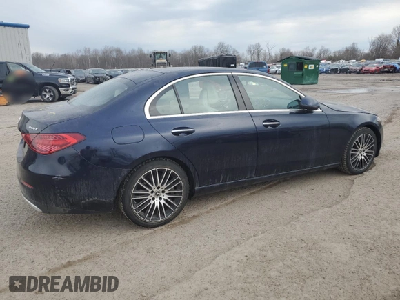2022 Mercedes-Benz C 300 with VIN W1KAF4HB7NR061578, listed as a Copart auction lot 50004145 with 22,241 mi miles and Salvage Title. Bid and sale history available at DreamBid. Image 3.