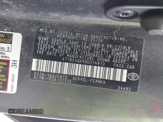 2009 Toyota Camry with VIN 4T1BE46K49U314813, listed as a IAAI auction lot 41959223 with 177,298 mi miles and . Bid and sale history available at DreamBid. Image 9.