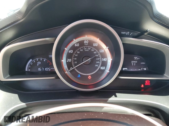 2016 Mazda 3 i Sport with VIN JM1BM1U72G1335369, listed as a Copart auction lot 56196025 with 167,105 mi miles and Salvage Title. Bid and sale history available at DreamBid. Image 9.