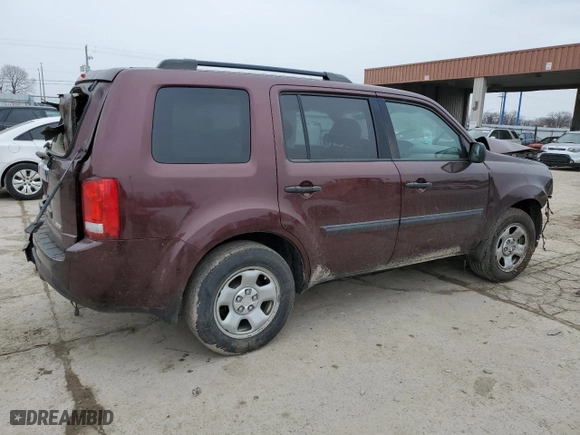 2013 Honda Pilot LX with VIN 5FNYF4H29DB085927, listed as a Copart auction lot 44906785 with 0 mi miles and Salvage Title. Bid and sale history available at carsss.com. Image 3.