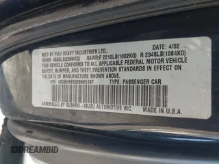 2002 Subaru Legacy Outback z VIN 4S3BH665326662467, wystawiony jako IAAI lot #41614735 z przebiegiem Nie podano mil oraz . Historia ofert i sprzedaży dostępna na DreamBid. Obrazek 9.