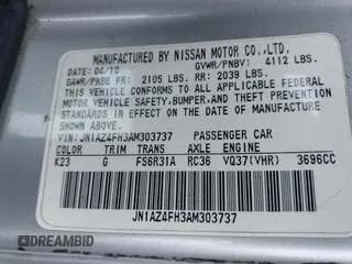 2010 Nissan 370Z Touring с VIN JN1AZ4FH3AM303737, выставлен на аукционе IAAI как лот 42416041 с пробегом 102 381 миль миль и . История ставок и продаж доступна на DreamBid. Изображение 9.