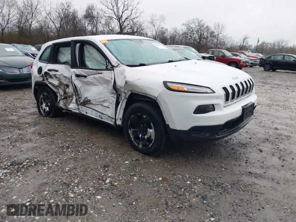 2014 Jeep Cherokee Sport with VIN 1C4PJMAB3EW287020, listed as a IAAI auction lot 41040643 with 134,417 mi miles. Bid and sale history available at carsss.com. Image 1.