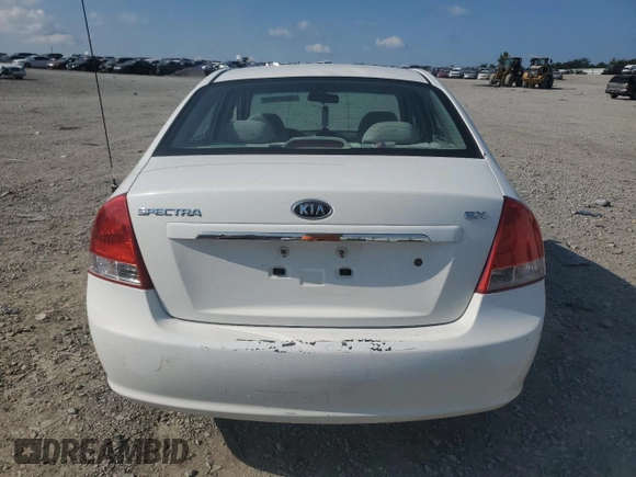 2009 Kia Spectra EX with VIN KNAFE221995624549, listed as a Copart auction lot 65963824 with 244,904 mi miles and Salvage Title. Bid and sale history available at carsss.com. Image 6.