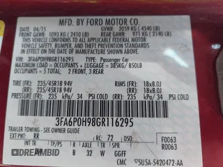 2016 Ford Fusion SE with VIN 3FA6P0H98GR116295, listed as a IAAI auction lot 42569068 with 195,119 mi miles and . Bid and sale history available at DreamBid. Image 9.