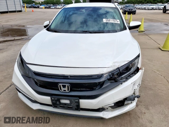 2019 Honda Civic LX with VIN 2HGFC2F68KH606218, listed as a Copart auction lot 55811975 with 74,750 mi miles and Salvage Title. Bid and sale history available at DreamBid. Image 5.