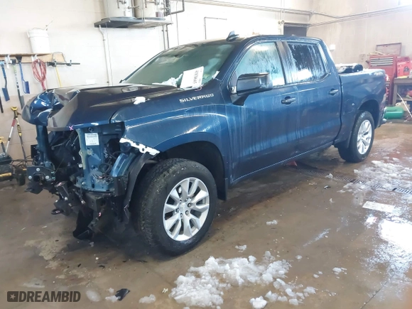 2021 Chevrolet Silverado 1500 Custom with VIN 3GCPYBEKXMG240607, listed as a IAAI auction lot 41838665 with 27,536 mi miles. Bid and sale history available at carsss.com. Image 17.