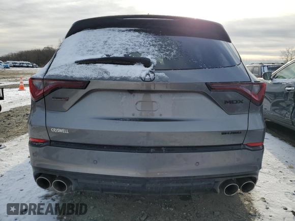 2024 Acura MDX Type S w/Advance Package with VIN 5J8YD8H89RL001385, listed as a Copart auction lot 89081245 with 15,591 mi miles and Salvage Title. Bid and sale history available at carsss.com. Image 6.