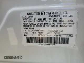 2011 Infiniti EX Journey with VIN JN1AJ0HP0BM802081, listed as a Copart auction lot 78352024 with 182,131 mi miles and Salvage Title. Bid and sale history available at DreamBid. Image 13.