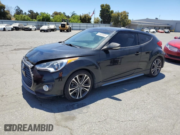 2016 Hyundai Veloster Turbo with VIN KMHTC6AE8GU281075, listed as a Copart auction lot 61605505 with 125,904 mi miles and Salvage title. Bid and sale history available at DreamBid. Image 1.