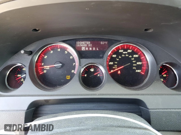 2010 GMC Acadia SLT1 with VIN 1GKLVMEDXAJ264974, listed as a Copart auction lot 61571175 with 169,688 mi miles and Salvage title. Bid and sale history available at DreamBid. Image 9.