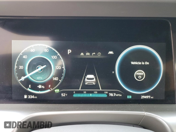 2022 Hyundai NEXO Limited z VIN KM8J84A65NU023146, wystawiony jako Copart lot #87548435 z przebiegiem 29 497 mil mil oraz Szkoda całkowita • Salvage title. Historia ofert i sprzedaży dostępna na DreamBid. Obrazek 9.