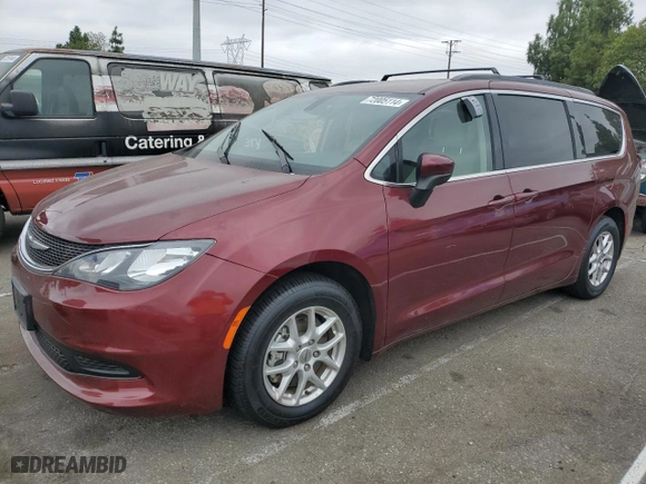 2021 Chrysler Voyager LXI with VIN 2C4RC1DG9MR546027, listed as a Copart auction lot 72005114 with 56,088 mi miles and Salvage Title. Bid and sale history available at carsss.com. Image 1.