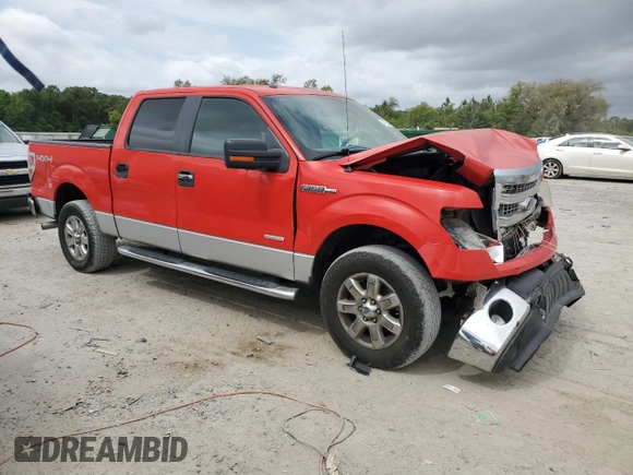 2013 Ford F-150 XL with VIN 1FTFW1ET2DFB96186, listed as a Copart auction lot 54178405 with 211,232 mi miles and Salvage Title. Bid and sale history available at carsss.com. Image 4.