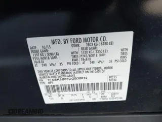 2016 Ford Explorer with VIN 1FM5K8B85GGB38812, listed as a IAAI auction lot 41757370 with 84,281 mi miles and . Bid and sale history available at carsss.com. Image 9.