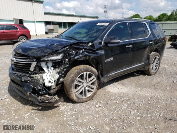 2023 Chevrolet Traverse High Country with VIN 1GNERNKW6PJ326424, listed as a Copart auction lot 56937284 with 6,340 mi miles and Salvage Title. Bid and sale history available at carsss.com. Image 1.