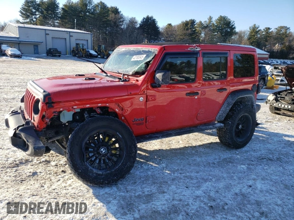 2021 Jeep Wrangler Unlimited Sport S with VIN 1C4HJXDG7MW509859, listed as a Copart auction lot 42185545 with 41,805 mi miles and Salvage Title. Bid and sale history available at carsss.com. Image 1.