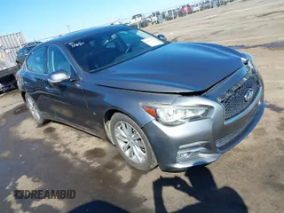 2014 Infiniti Q50 with VIN JN1BV7AP0EM682444, listed as a IAAI auction lot 41857312 with 140,765 mi miles. Bid and sale history available at carsss.com. Image 1.