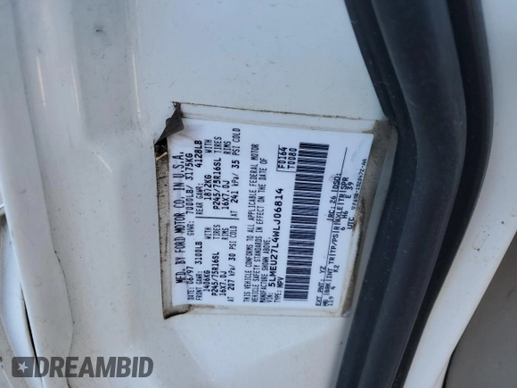 1998 Lincoln Navigator with VIN 5LMEU27L4WLJ06814, listed as a Copart auction lot 87290504 with 204,185 mi miles and Salvage title. Bid and sale history available at DreamBid. Image 12.