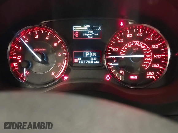 2015 Subaru WRX Limited with VIN JF1VA1G63F8819488, listed as a IAAI auction lot 41071863 with 107,758 mi miles. Bid and sale history available at carsss.com. Image 7.
