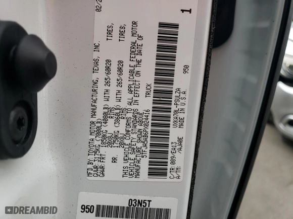 2023 Toyota Tundra 2WD Limited with VIN 5TFJA5AB6PX024416, listed as a Copart auction lot 81627244 with 19,794 mi miles and Salvage Title. Bid and sale history available at carsss.com. Image 12.