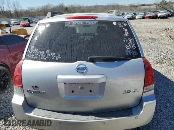 2006 Nissan Quest S Special Edition z VIN 5N1BV28U26N101707, wystawiony jako Copart lot #46458975 z przebiegiem 133 150 mil mil oraz Szkoda całkowita • Salvage title. Historia ofert i sprzedaży dostępna na DreamBid. Obrazek 6.
