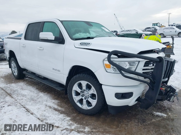 2019 Ram 1500 Big Horn with VIN 1C6SRFFT4KN898375, listed as a IAAI auction lot 41194783 with 54,513 mi miles and . Bid and sale history available at DreamBid. Image 1.
