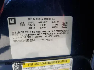 2011 Chevrolet Malibu with VIN 1G1ZC5E14BF369546, listed as a Copart auction lot 54142415 with 154,419 mi miles and Salvage Title. Bid and sale history available at DreamBid. Image 12.