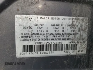 2007 Mazda 3 i Touring with VIN JM1BK32G971737507, listed as a Copart auction lot 48072115 with 174,440 mi miles and Clean Title. Bid and sale history available at DreamBid. Image 12.
