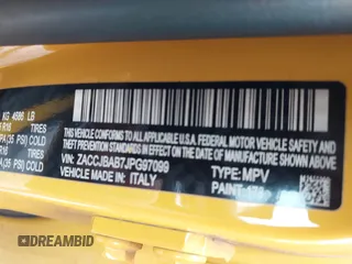 2018 Jeep Renegade Upland с VIN ZACCJBAB7JPG97099, выставлен на аукционе IAAI как лот 42214521 с пробегом 102 520 миль миль и . История ставок и продаж доступна на DreamBid. Изображение 9.