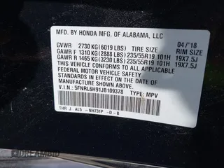 2018 Honda Odyssey Elite z VIN 5FNRL6H91JB109378, wystawiony jako IAAI lot #42270766 z przebiegiem 156 873 mil mil oraz . Historia ofert i sprzedaży dostępna na DreamBid. Obrazek 9.
