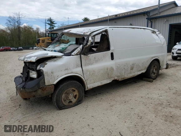 2008 Chevrolet Express Cargo z VIN 1GCFG15X581215851, wystawiony jako Copart lot #55747555 z przebiegiem Nie podano mil oraz Szkoda całkowita • Salvage title. Historia ofert i sprzedaży dostępna na DreamBid. Obrazek 1.