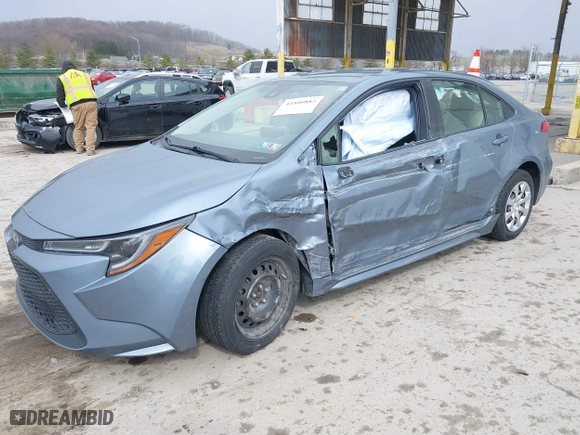 2020 Toyota Corolla LE with VIN JTDEPRAEXLJ001297, listed as a IAAI auction lot 41880882 with 76,407 mi miles. Bid and sale history available at carsss.com. Image 2.