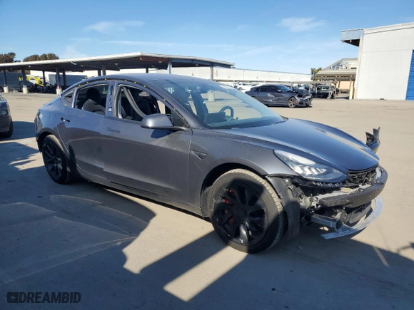2019 Tesla Model 3 Mid Range with VIN 5YJ3E1EA9KF338197, listed as a Copart auction lot 45570415 with 0 mi miles and Salvage Title. Bid and sale history available at carsss.com. Image 4.