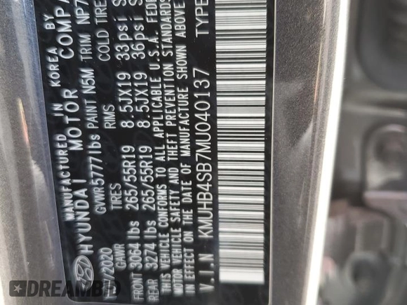 2021 Genesis GV80 with VIN KMUHB4SB7MU040137, listed as a Copart auction lot 65228045 with 74,658 mi miles and Salvage title. Bid and sale history available at DreamBid. Image 14.