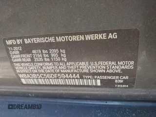 2013 BMW 3 Series 328i xDrive with VIN WBA3B5C56DF594444, listed as a IAAI auction lot 41776495 with 150,434 mi miles. Bid and sale history available at carsss.com. Image 9.
