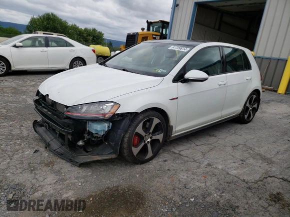 2017 Volkswagen Golf GTI Autobahn with VIN 3VW547AU7HM030011, listed as a Copart auction lot 61709814 with 43,693 mi miles and Salvage Title. Bid and sale history available at carsss.com. Image 1.