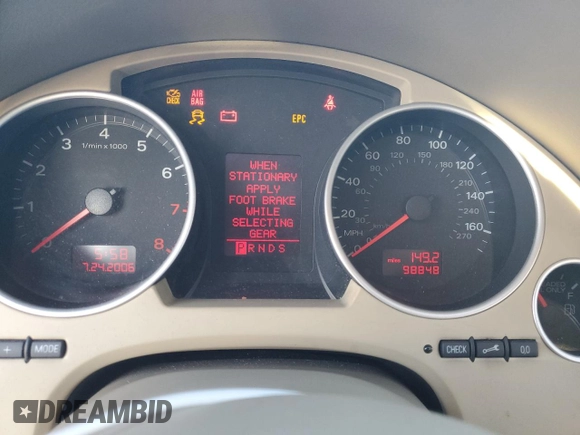 2009 Audi A4 Special Edition with VIN WAUAF48H99K001652, listed as a Copart auction lot 78065114 with 98,848 mi miles and Salvage title. Bid and sale history available at DreamBid. Image 9.