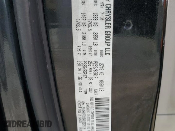 2010 Chrysler Town & Country Limited z VIN 2A4RR7DX0AR387518, wystawiony jako Copart lot #55501025 z przebiegiem 87 823 mil mil oraz Szkoda całkowita • Salvage title. Historia ofert i sprzedaży dostępna na DreamBid. Obrazek 13.