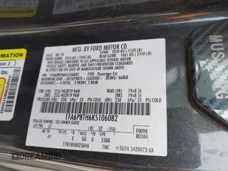 2019 Ford Mustang EcoBoost with VIN 1FA6P8TH6K5106082, listed as a IAAI auction lot 42466881 with 105,323 mi miles and . Bid and sale history available at DreamBid. Image 9.