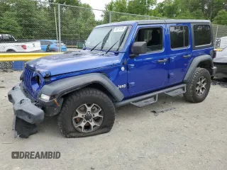 2019 Jeep Wrangler Unlimited Sport S with VIN 1C4HJXDG3KW556884, listed as a Copart auction lot 58174795 with Not provided miles and Salvage title. Bid and sale history available at DreamBid. Image 1.