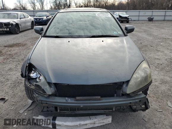 2005 Acura RSX with VIN JH4DC54835S004804, listed as a Copart auction lot 80336334 with 242,736 mi miles and Salvage Title. Bid and sale history available at carsss.com. Image 5.