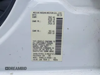 2020 Nissan Altima Platinum with VIN 1N4BL4FV0LC146255, listed as a IAAI auction lot 41043847 with 74,521 mi miles and . Bid and sale history available at carsss.com. Image 9.