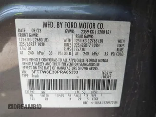 2023 Ford Maverick XL с VIN 3FTTW8E30PRA85333, выставлен на аукционе IAAI как лот 42407288 с пробегом 96 571 миль миль и . История ставок и продаж доступна на DreamBid. Изображение 9.