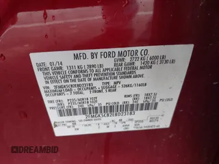 2014 Ford Flex SEL z VIN 2FMGK5C82EBD23183, wystawiony jako IAAI lot #42223191 z przebiegiem 221 048 mil mil oraz . Historia ofert i sprzedaży dostępna na DreamBid. Obrazek 9.