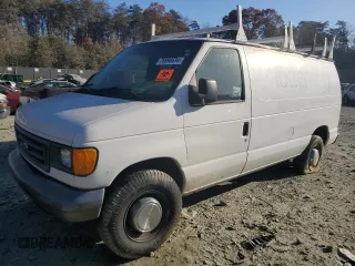 2006 Ford Econoline Cargo with VIN 1FTNE24W36HB02887, listed as a Copart auction lot 76996634 with 201,536 mi miles and Salvage Title. Bid and sale history available at carsss.com. Image 1.